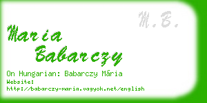 maria babarczy business card